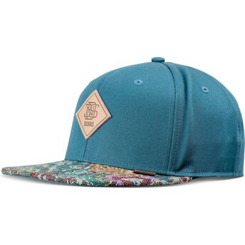 Cappello piatto blu snapback multicolor Color Explo di Djinns
