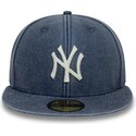 cappello-piatto-blu-marino-aderente-59fifty-washed-dei-new-york-yankees-mlb-di-new-era