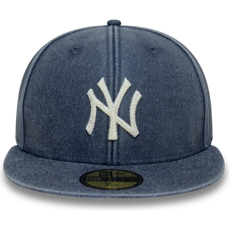 cappello-piatto-blu-marino-aderente-59fifty-washed-dei-new-york-yankees-mlb-di-new-era