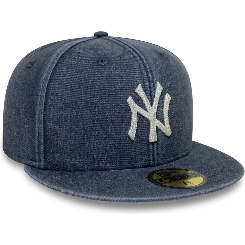 cappello-piatto-blu-marino-aderente-59fifty-washed-dei-new-york-yankees-mlb-di-new-era
