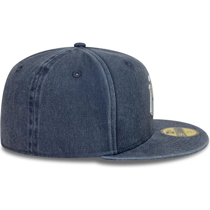 cappello-piatto-blu-marino-aderente-59fifty-washed-dei-new-york-yankees-mlb-di-new-era