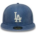 cappello-piatto-blu-aderente-59fifty-washed-dei-los-angeles-dodgers-mlb-di-new-era