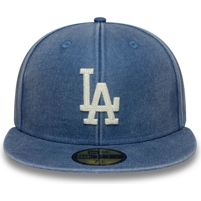 cappello-piatto-blu-aderente-59fifty-washed-dei-los-angeles-dodgers-mlb-di-new-era