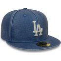 cappello-piatto-blu-aderente-59fifty-washed-dei-los-angeles-dodgers-mlb-di-new-era