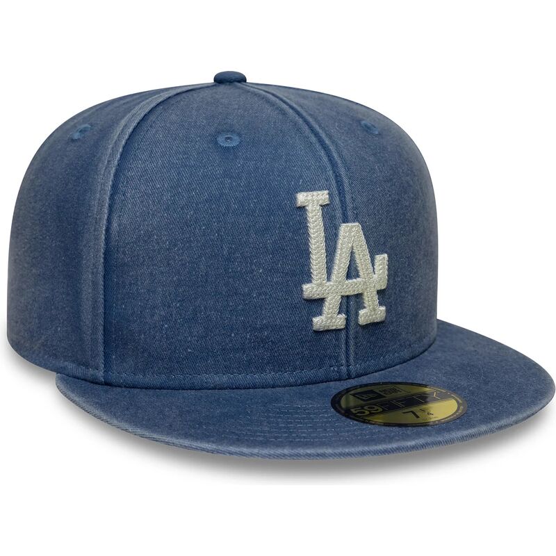cappello-piatto-blu-aderente-59fifty-washed-dei-los-angeles-dodgers-mlb-di-new-era