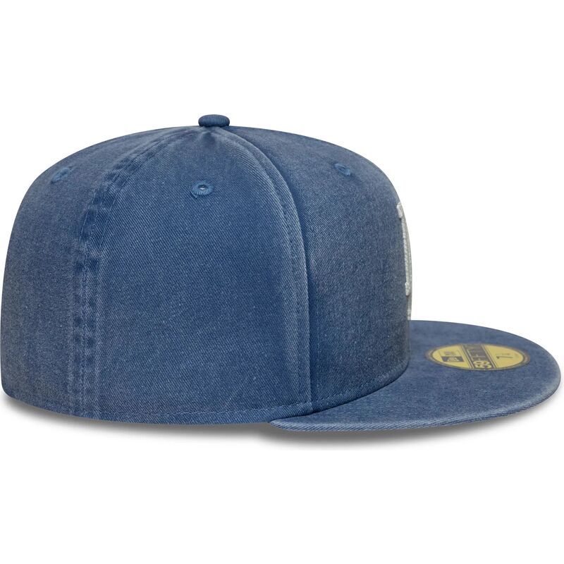 cappello-piatto-blu-aderente-59fifty-washed-dei-los-angeles-dodgers-mlb-di-new-era