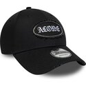 cappello-curvo-nero-cinghia-regolabile-9forty-gem-patch-distress-alone-di-new-era