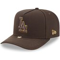 cappello-curvo-marrone-snapback-9fifty-a-frame-precurved-visor-pin-dei-los-angeles-dodgers-mlb-di-new-era