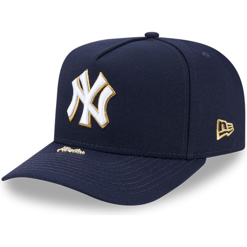 cappello-curvo-blu-marino-snapback-9fifty-a-frame-precurved-visor-pin-dei-new-york-yankees-mlb-di-new-era