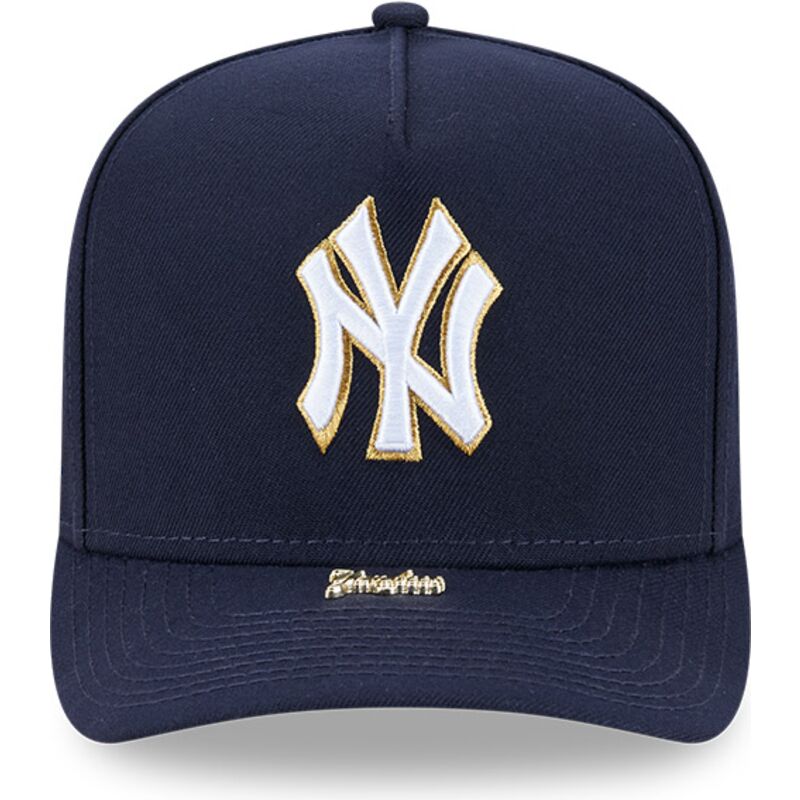 cappello-curvo-blu-marino-snapback-9fifty-a-frame-precurved-visor-pin-dei-new-york-yankees-mlb-di-new-era