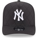 cappello-curvo-nero-snapback-9fifty-a-frame-precurved-checkered-dei-new-york-yankees-mlb-di-new-era