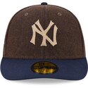 cappello-curvo-marrone-aderente-59fifty-precurved-dei-new-york-yankees-mlb-di-new-era