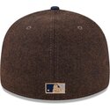 cappello-curvo-marrone-aderente-59fifty-precurved-dei-new-york-yankees-mlb-di-new-era