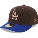 cappello-curvo-marrone-aderente-59fifty-precurved-dei-los-angeles-dodgers-mlb-di-new-era