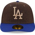 cappello-curvo-marrone-aderente-59fifty-precurved-dei-los-angeles-dodgers-mlb-di-new-era