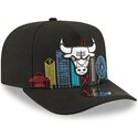 cappello-curvo-nero-snapback-9fifty-a-frame-precurved-skyline-dei-chicago-bulls-nba-di-new-era