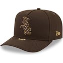 cappello-curvo-marrone-snapback-9fifty-a-frame-precurved-visor-pin-dei-chicago-white-sox-mlb-di-new-era