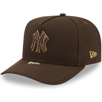 Cappello curvo marrone snapback 9FIFTY A Frame Precurved Visor Pin dei New York Yankees MLB di New Era