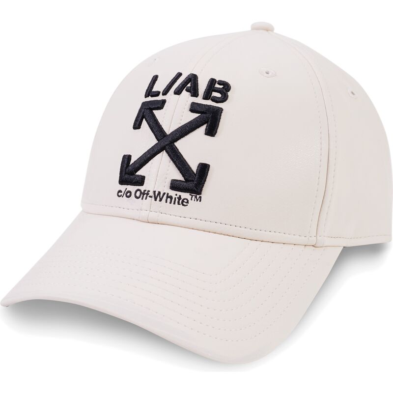 cappello-curvo-beige-cinghia-regolabile-clamp-arrows-pu-leather-di-l-ab-c-o-off-white