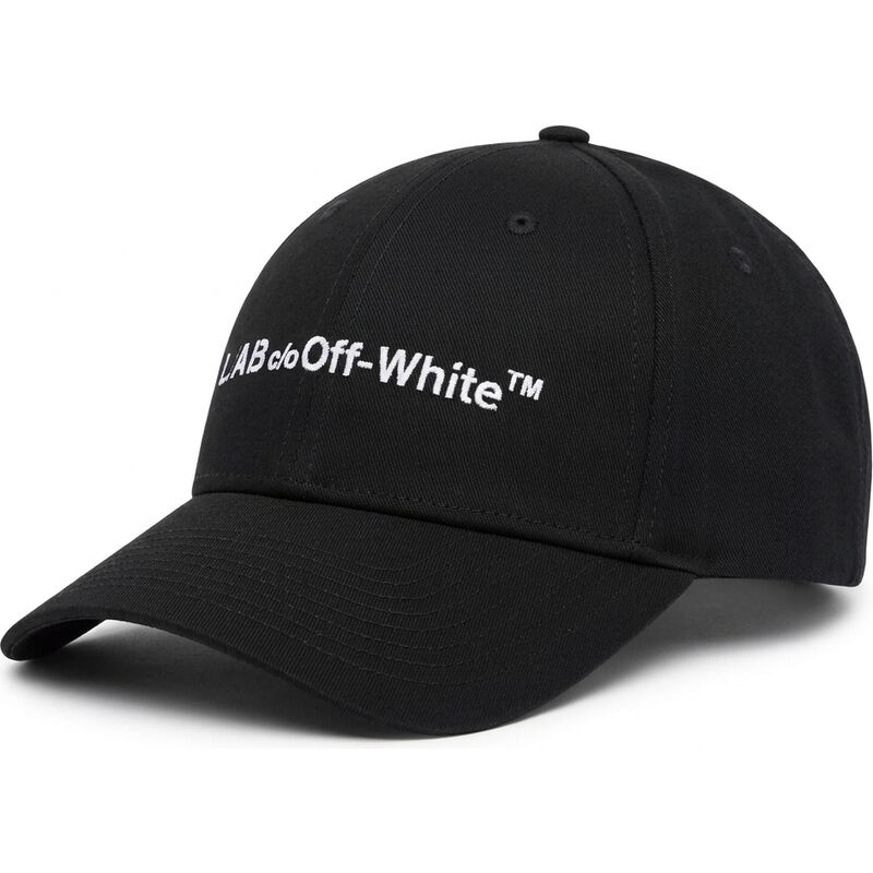 cappello-curvo-nero-cinghia-regolabile-horizontal-embroidered-twill-di-l-ab-c-o-off-white
