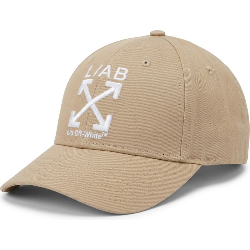 cappello-curvo-beige-cinghia-regolabile-clamp-arrows-twill-di-l-ab-c-o-off-white