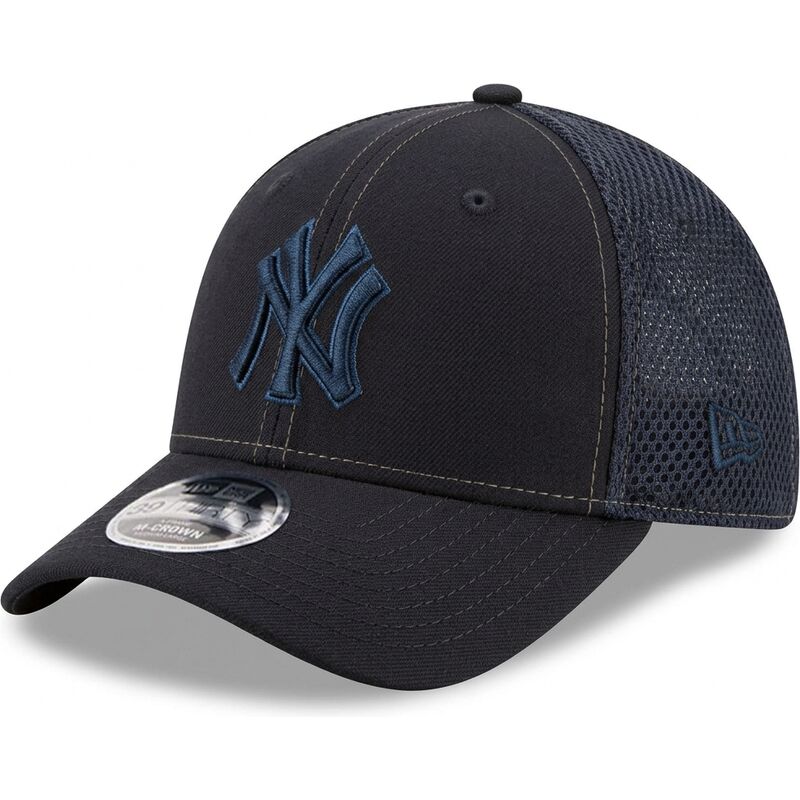cappello-curvo-blu-marino-aderente-39thirty-m-crown-neo-dei-new-york-yankees-mlb-di-new-era