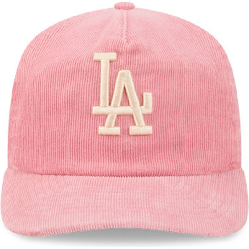 cappello-curvo-rosa-cinghia-regolabile-19twenty-precurved-corduroy-pastel-dei-los-angeles-dodgers-mlb-di-new-era