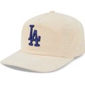 cappello-curvo-beige-cinghia-regolabile-19twenty-precurved-corduroy-pastel-dei-los-angeles-dodgers-mlb-di-new-era