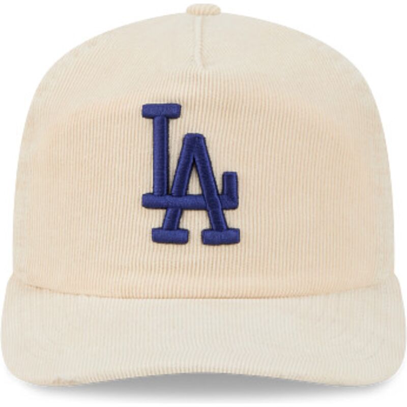 cappello-curvo-beige-cinghia-regolabile-19twenty-precurved-corduroy-pastel-dei-los-angeles-dodgers-mlb-di-new-era
