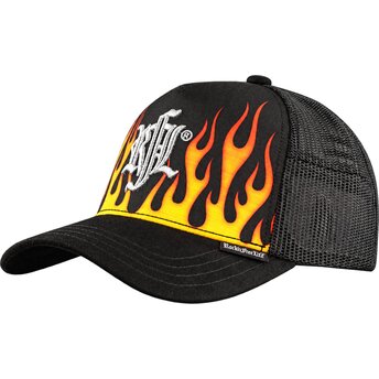 Cappello curvo nero snapback N°216 Burning di Rock’nFreeLife