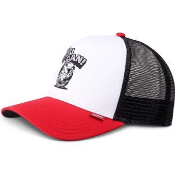 Cappello curvo rosso snapback HFT Toucan di Djinns
