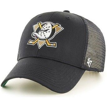 Cappellino trucker nero con logo frontale grande di NHL Anaheim Ducks di 47 Brand