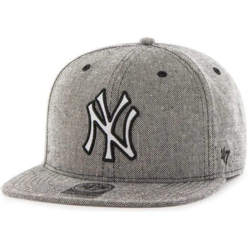 cappelli-piatta-nero-snapback-tejido-vaquero-dei-new-york-yankees-mlb-di-47-brand cappelli-piatta-nero-snapback-tejido-vaquero-dei-new-york-yankees-mlb-di-47-brand