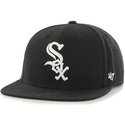 cappellino-visiera-piatta-nero-snapback-tinta-unita-di-mlb-chicago-white-sox-di-47-brand