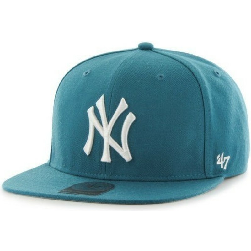 cappellino-visiera-piatta-verde-snapback-tinta-unita-di-mlb-new-york-yankees-di-47-brand