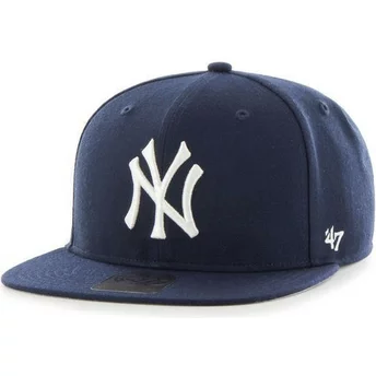 Cappellino visiera piatta blu marino snapback tinta unita di MLB New York Yankees di 47 Brand