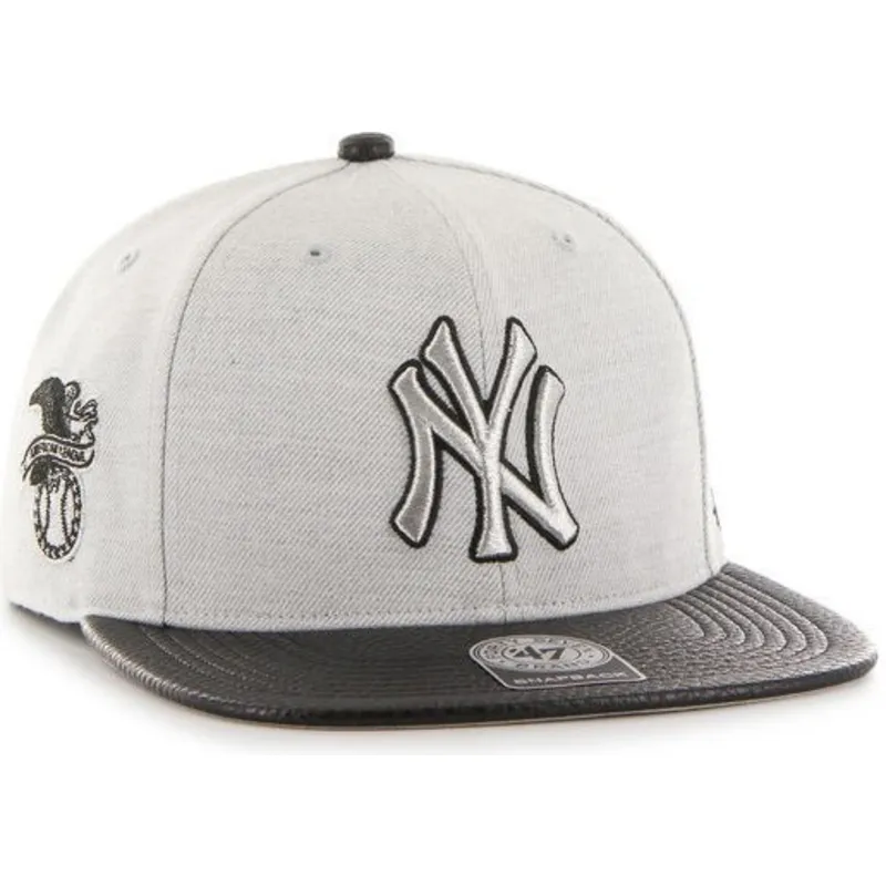 cappelli-piatta-grigio-snapback-lisa-lateral-dei-new-york-yankees-mlb-di-47-brand