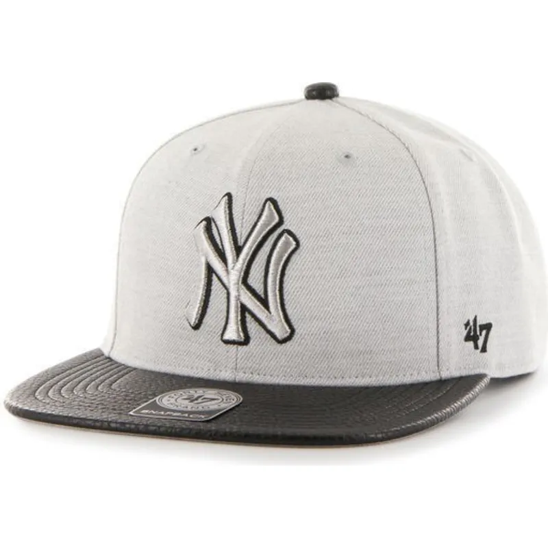 cappelli-piatta-grigio-snapback-lisa-lateral-dei-new-york-yankees-mlb-di-47-brand