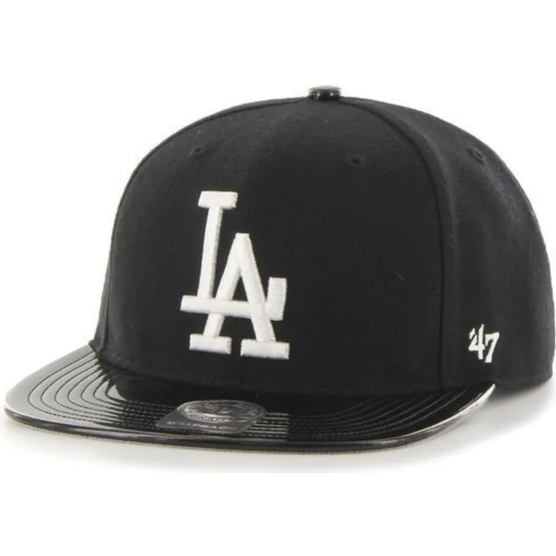 cappelli-piatta-nero-snapback-brillante-dei-los-angeles-dodgers-mlb-di-47-brand