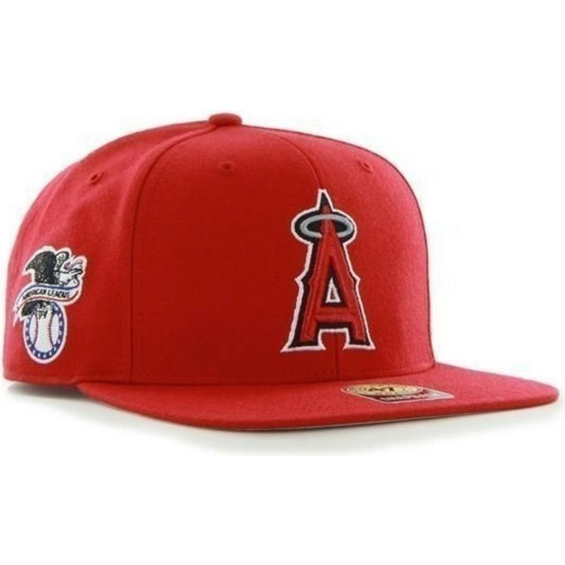cappellino-visiera-piatta-rosso-snapback-tinta-unita-con-logo-laterale-di-mlb-los-angeles-angels-di-47-brand