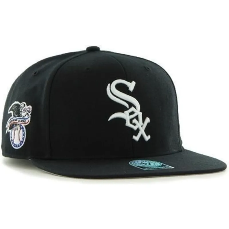 cappelli-piatta-nero-snapback-lisa-lateral-dei-chicago-white-sox-mlb-di-47-brand