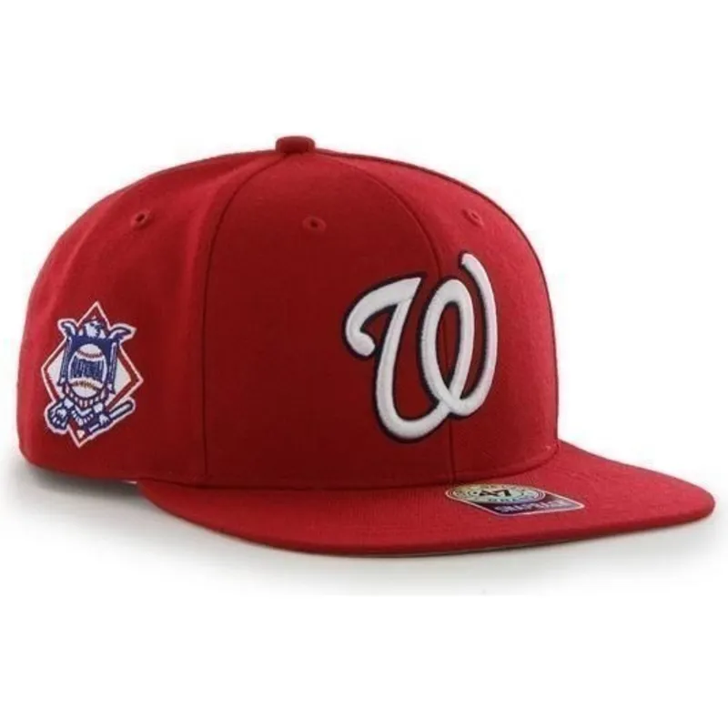 cappelli-piatta-rosso-snapback-lisa-lateral-dei-washington-nationals-mlb-di-47-brand