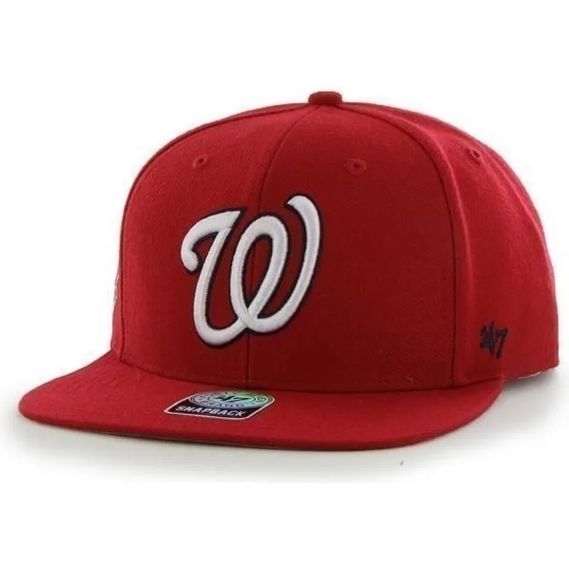 cappelli-piatta-rosso-snapback-lisa-lateral-dei-washington-nationals-mlb-di-47-brand