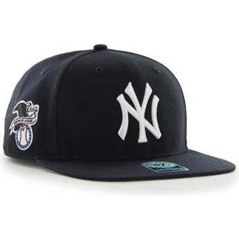 Cappellino visiera piatta blu marino snapback tinta unita con logo laterale di MLB New York Yankees di 47 Brand