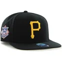 cappelli-piatta-nero-snapback-lisa-lateral-dei-pittsburgh-pirates-mlb-di-47-brand