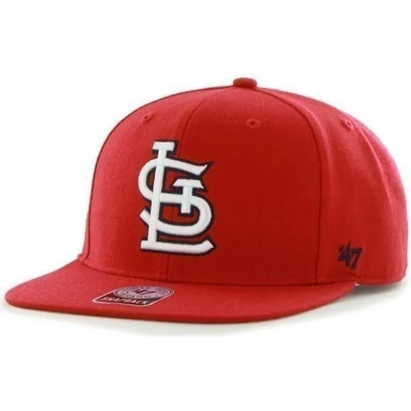 cappelli-piatta-rosso-snapback-lisa-lateral-dei-st-louis-cardinals-mlb-di-47-brand