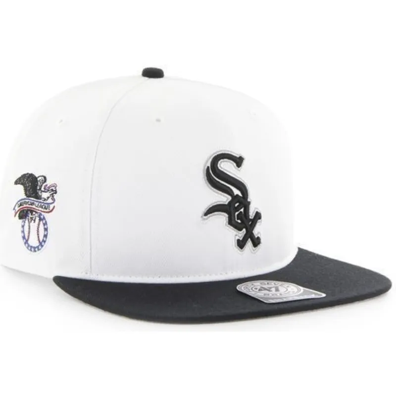 cappelli-piatta-bianco-snapback-lisa-lateral-dei-chicago-white-sox-mlb-di-47-brand cappelli-piatta-bianco-snapback-lisa-lateral-dei-chicago-white-sox-mlb-di-47-brand