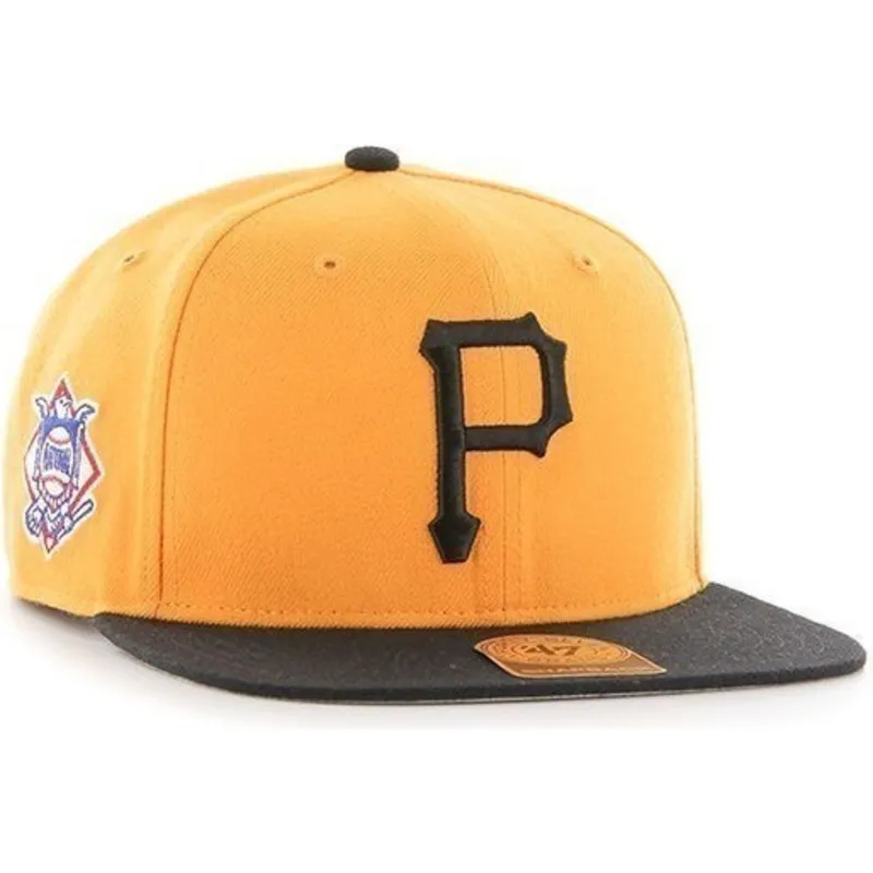 cappelli-piatta-giallo-snapback-lisa-leteral-dei-pittsburgh-pirates-mlb-di-47-brand