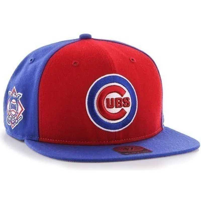 cappelli-piatta-blu-snapback-lisa-lateral-dei-chicago-cubs-mlb-di-47-brand