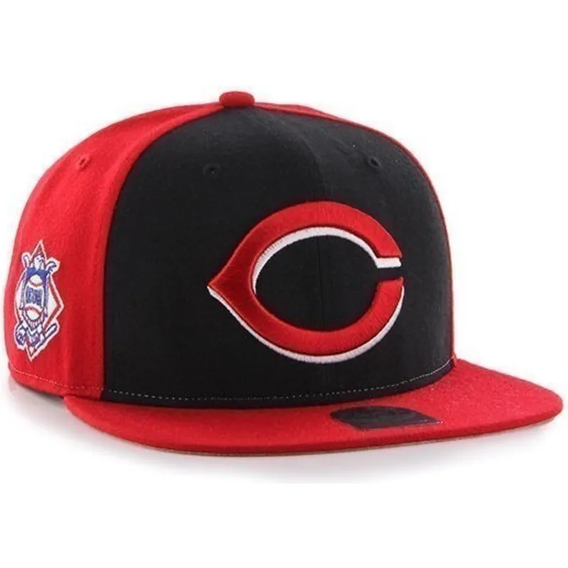 cappelli-piatta-rosso-snapback-lisa-lateral-dei-cincinnati-reds-mlb-di-47-brand